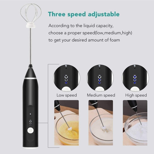 2-in-1 Rechargeable Coffee Beater & Electric Milk Frother